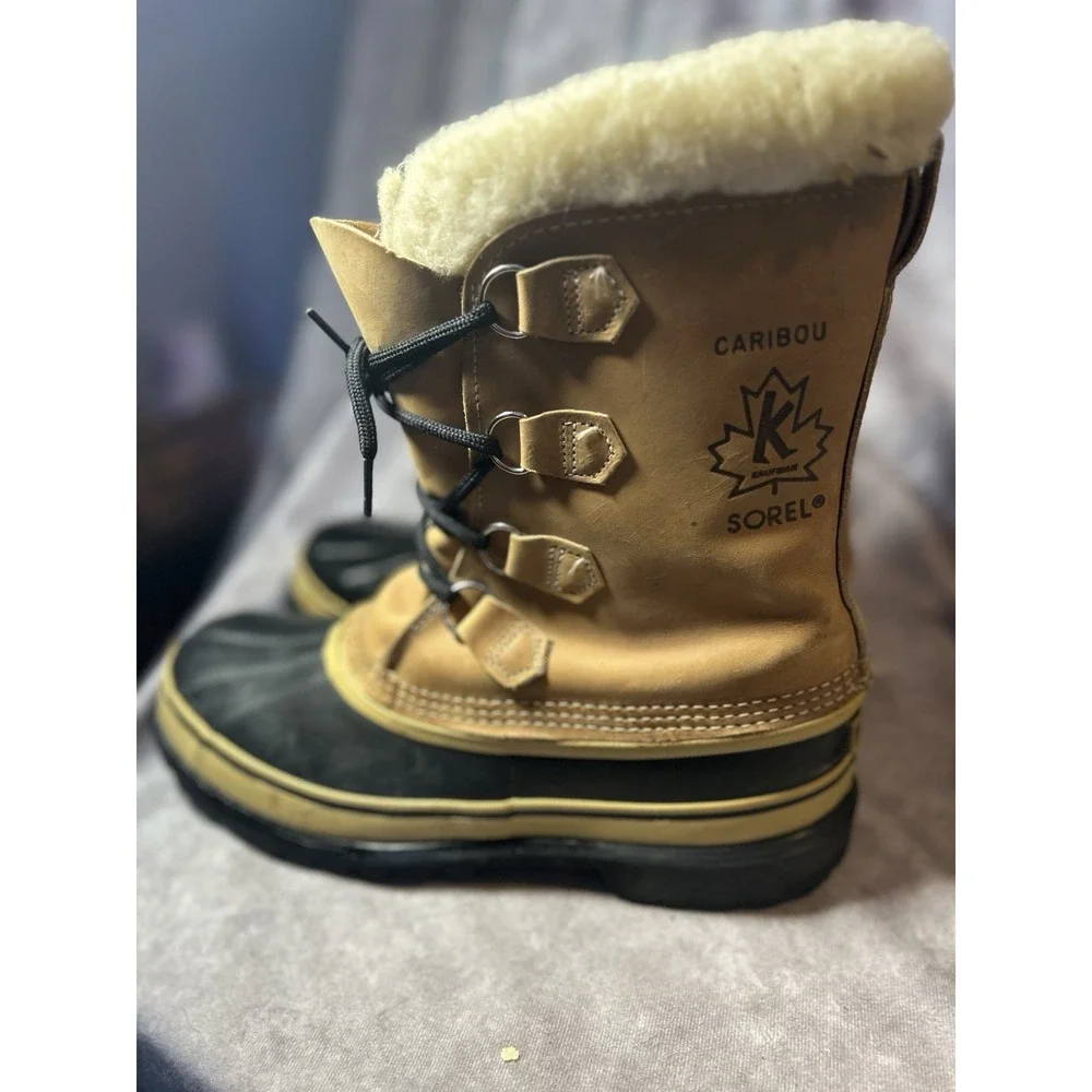 Sorel Caribou Boots Size 10 Made in Canada Kaufman Leather Winter Snow Boots
